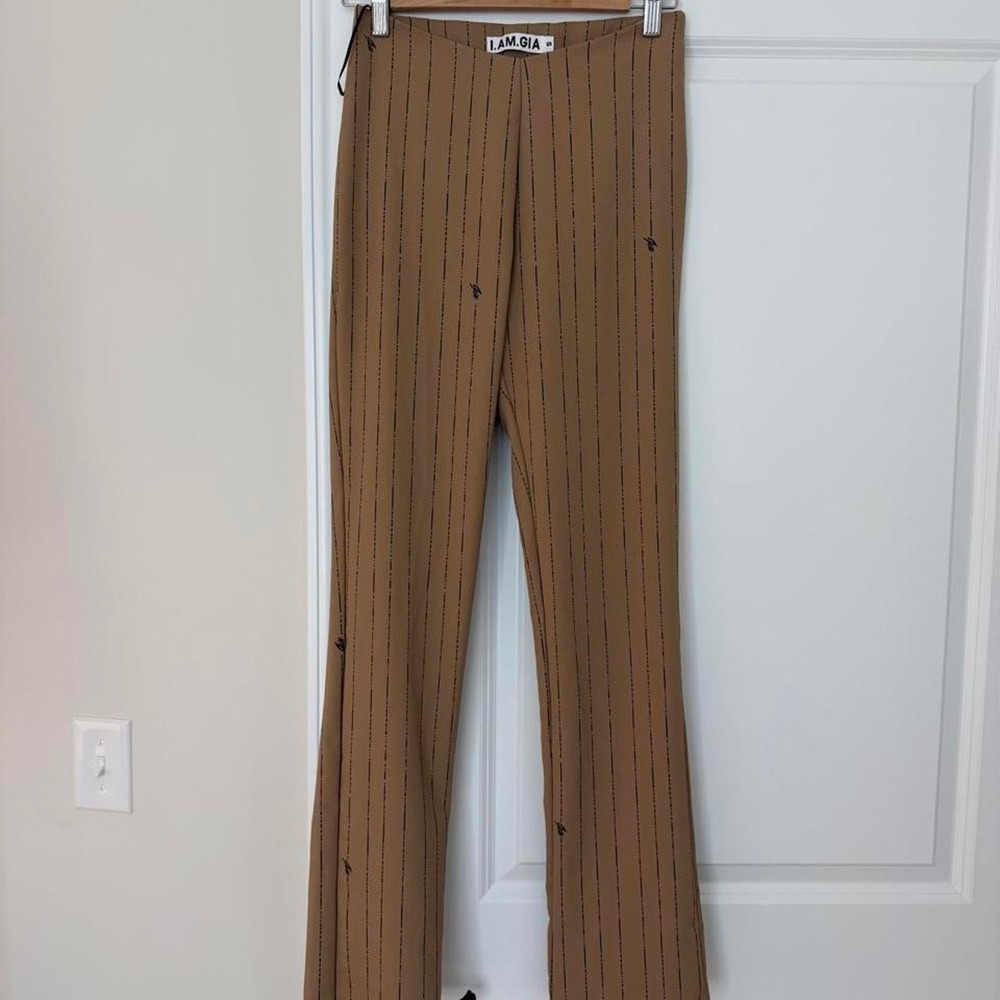 I.AM.GIA Pinstriped Tan Pants